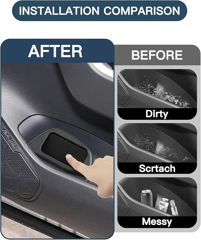 Ruiya 2026 RAV4 Trash Can for Toyota RAV4 Accessories,Portable Mini Car Trash Bin with Lid for Storage and Organizer Car Door Garbage Can Compatible with 2019~2025 2026 Toyota RAV4