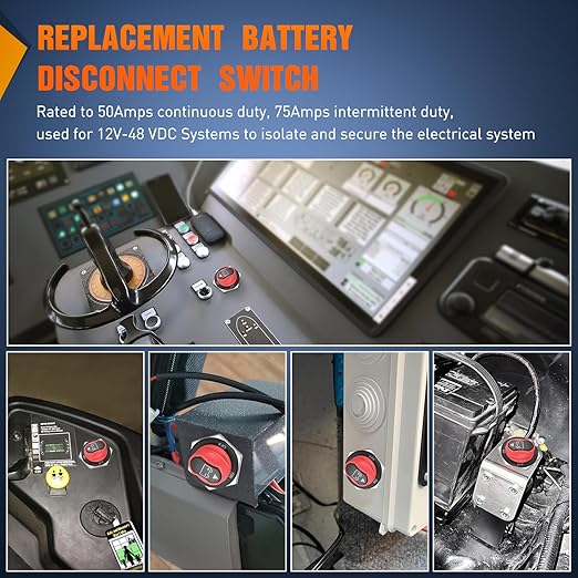 Nilight Battery Disconnect Switch 200A Master Disconnect Isolator 12V-48V On Off Power Cutoff Switch Waterproof Heavy Duty for Marine Boat Car RV ATV UTV Yacht, 2 Years Warranty