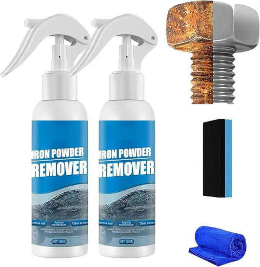 Iron Powder Remover Spray, Multi-Functional Quick-Acting Rust Removal Spray, Portable Rust Remover Sprays for Metal, Fast-Acting Formula & Easy Application for Vehicles, Tools (2Formal wear)