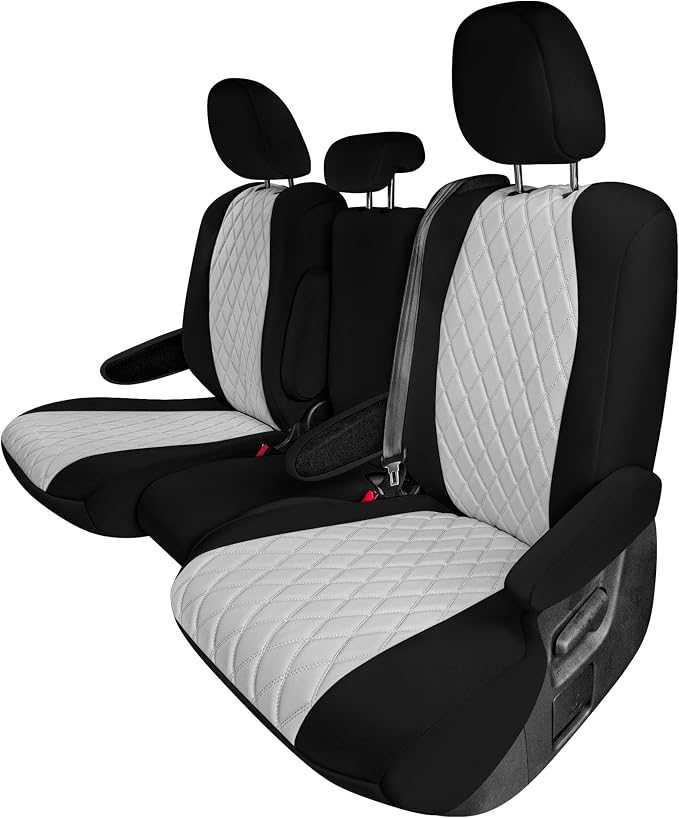 FH Group Custom Fit Car Seat Covers Specifically Made for Toyota Sienna 2021-2024, Gray Ultraflex Neoprene 2nd Row Set Automotive Seat Covers, 8 Seater SUV Seat Covers, Toyota Accessories