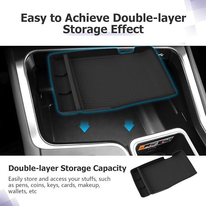 LUWU 2026 Lexus TX Under Wireless Charging Box Center Console Storage Tray Compatible with Lexus 2024 2025 2026 TX TX350/TX500h/TX500h+ Accessories Center Console Organizer Silicone Material
