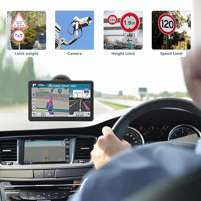 7 Inch GPS Navigator for Car Truck RV, 2026 Latest Map Update, Intelligent Voice Navigation, Speed Limit Alerts, Custom Route Planning, and HD Touchscreen