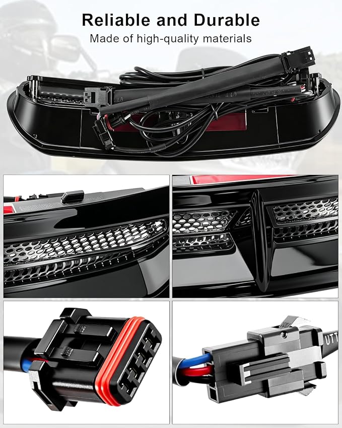 Motorcycle LED Fairing Vent Light Fit for Harley Touring Street Glide/Electra Glide/Tri Glide 2014-2023, Front Fairing Vent Accent DRL & Turn Signal Light Black