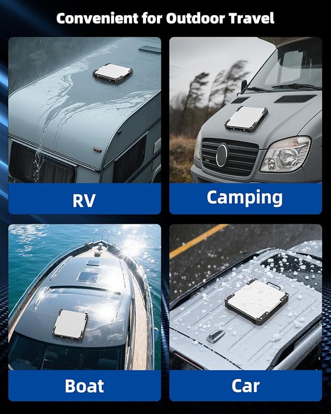 Starlink Mini Magnetic Roof Car Mount, Aluminum Frame with 3.5mm Acrylic Shield, Strong Magnetic Hold, Quick Install, Weatherproof, Hail & UV Resistant, Protective for RV,Camper Van, SUV, Boat – Black