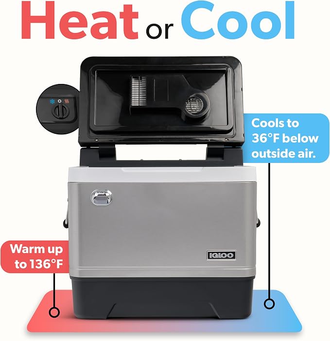Igloo Thermoelectric Cooler & Warmer | 12V Portable Cooler for Truck, RV, Car & Home