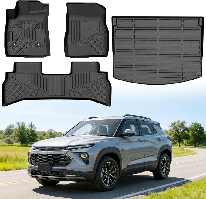 Floor Mats for Chevrolet Chevy Trailblazer FWD 2021-2026 (Only Fit for Cargo in Upper Deck Position, Not for AWD), Heavy Duty TPE All Weather Protection Waterproof Non-Slip (Floor Mats & Cargo Liner)