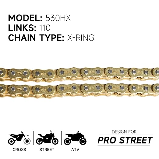 Gold 530 X-Ring Chain 110 Links with Connecting Master Link and Chain Breaker (530HX-110L Chain Breaker Set)