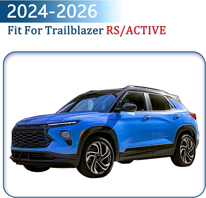 Door Window Lift Switch Panel Frame Trim ABS Imitation Carbon Fiber Pattern Interior Accessories for Chevrolet Trailblazer RS/Active 2024-2026 （Rear Armrest Has Two Button Holes）
