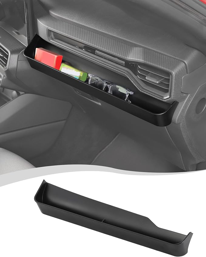 Hoolcar Copilot Armrest Storage Box Passenger Grab Tray Organizer Compatible with 2024-2025 Ford Mustang, Interior Storage Expansion Accessories, Black