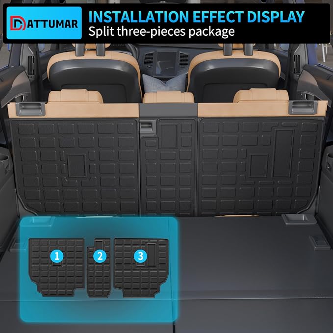 Back Seat Cover Compatible with 2010-2024 Toyota 4 Runner 7 Seat Kick Mats TPE All Weather Back Seat Cover Protector 2023 4Runner 7-Seater Accessories (2nd Row Backrest Mats)