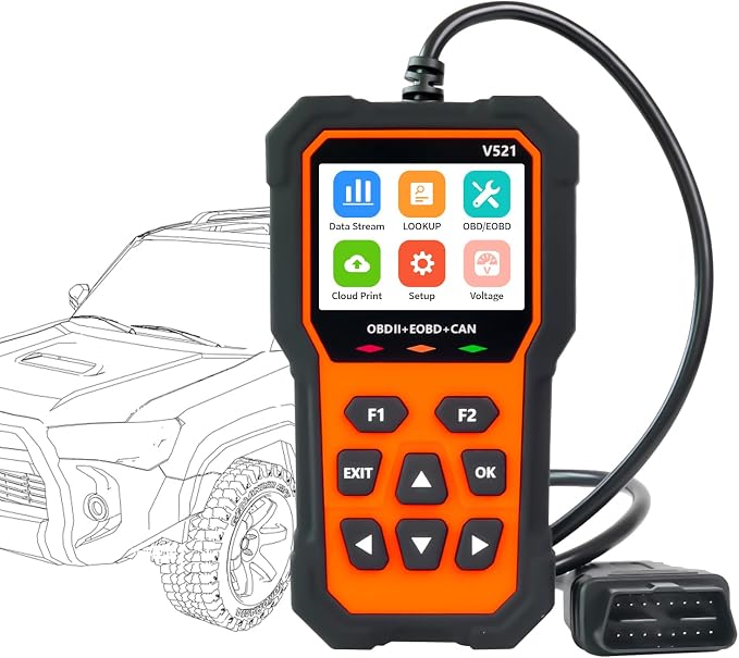 V521 Classic Enhanced OBD2 Scanner Diagnostic Tool, Automotive OBD car Code Reader Diagnosis Engine Light with Reset Fault for All Cars Since 1996 (Orange)