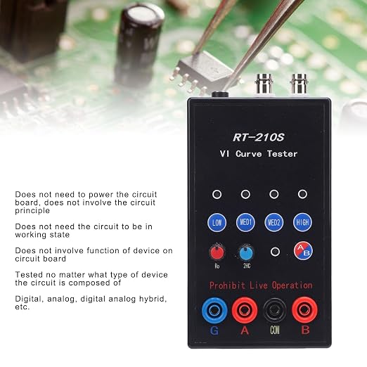 Cryfokt Handheld ASA VI Curve Tester, A B Double Channel 210S VI ASA 4 Level Circuit Board Test Repair Tool, 40Hz, 350Hz, 2kHz, 14Hz, Flexible and Adjustable