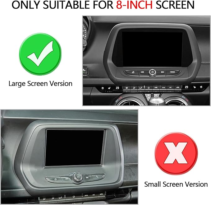 RAZPOY for Camaro Carbon Fiber Interior Trim Kit, 6PCS Gear Shift Panel Trim 8-Inch Large Navigation Screen Radio Cover Compatible with 2017-2023 Chevy Camaro Accessories (8" Large Screen)
