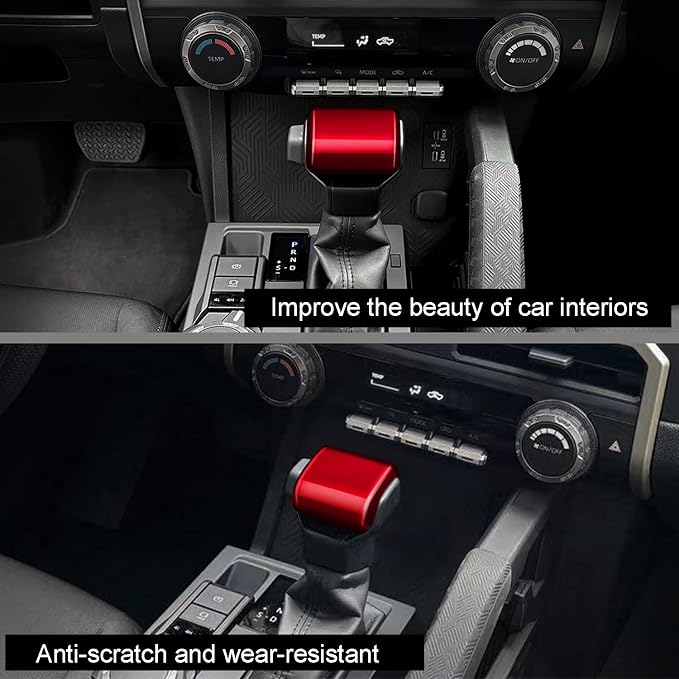 for Toyota Tacoma 2024 2025 2026 for 4Runner 2025 2026 Interior Accessories Gear Shift Knob Head Cover & Gear Shift Panel Cover ABS Decorative Frame Trim