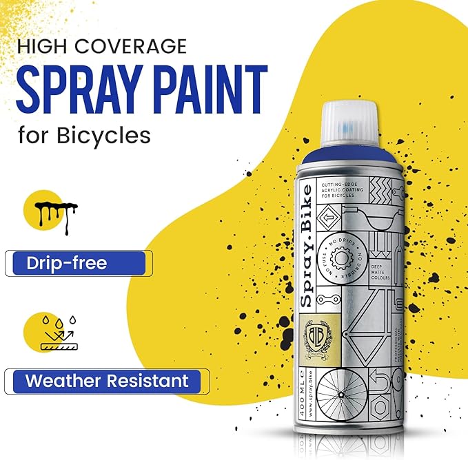 Spray.Bike Spray Paint | Designed Mainly for Bicycles | Multi-Use Acrylic Spray Paint for Metal, Plastic | High Coverage Bike Paint, 400ml, Royale