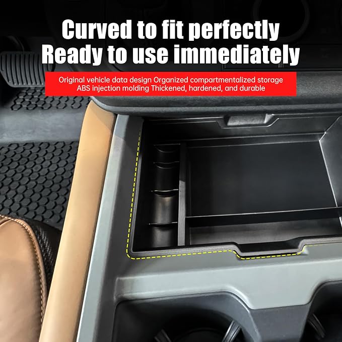 Console Storage Box for 2025-2026 Land Rover Defender 90 110 130 Upper Storage Compartment for Lower Center Console Organizer Tray Interior Trim Modification Accessories (Lower storage compartment)