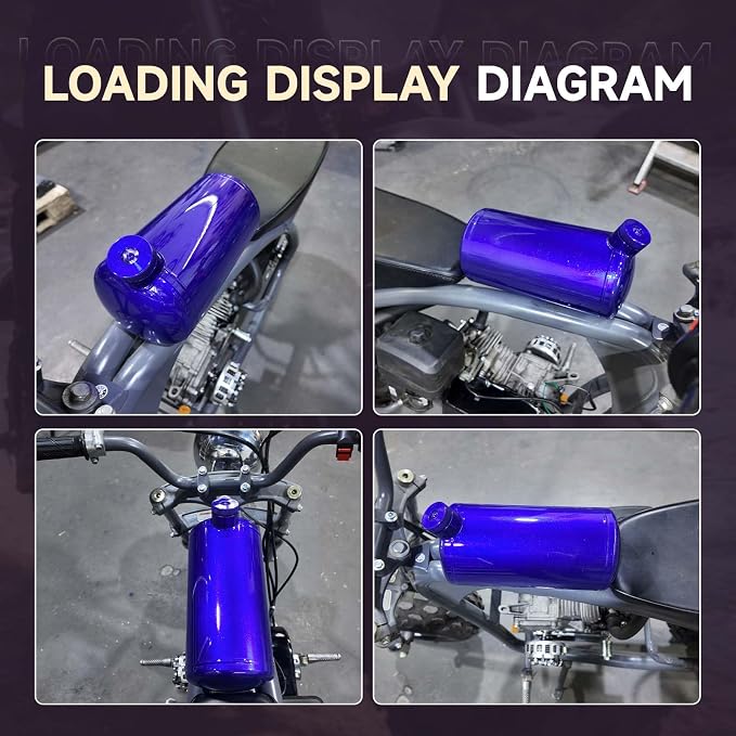 Upgraded beveled design 10x4.5" Aluminum alloy welding Gas Fuel Tank Cylinder(Premium Glossy Paint Finish Blue) For Predator 212cc 196cc/6.5HP Go Kart & Mini Bike,For Coleman CT200U BT200X CT200u-ex