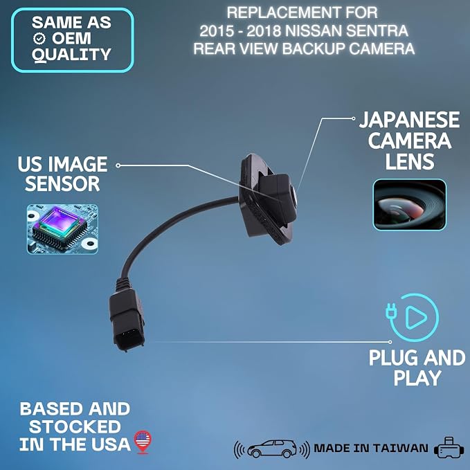 Backup Camera Replaces for 2015 2016 2017 2018 Nissan SENTRA OE Part# 284424AF0A 284423RA1A