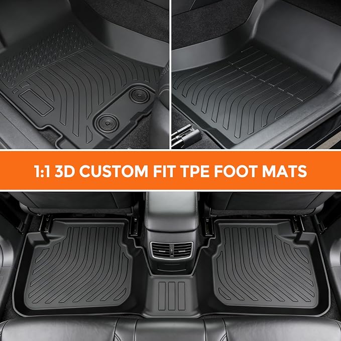 Floor Mats for Subaru Forester 2009-2013, Heavy Duty TPE All Weather Protection, Waterproof Non-Slip Black Car Liners (Two-Row Floor Mats)