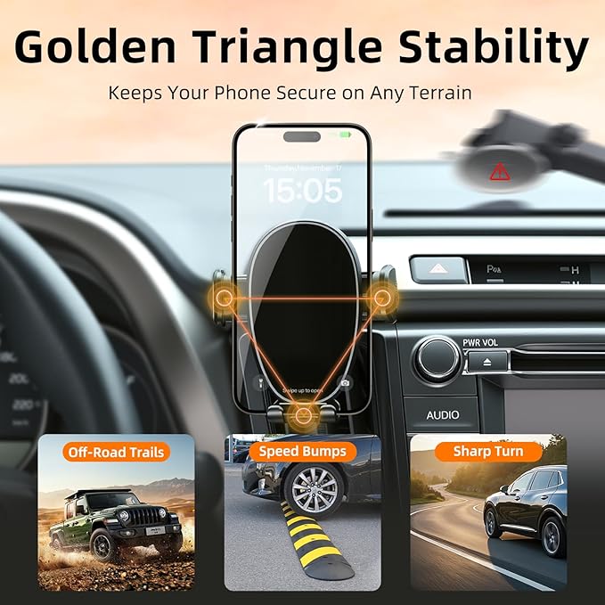 Phone Holder for Rav4 (2013-2018), 360° Adjustable Dashboard Phone Mount, Hands Free Mobile Holder for Toyota Rav4, Car Mount for iPhone, Samsung & Android, Uber Accessories, Car Gifts for Men
