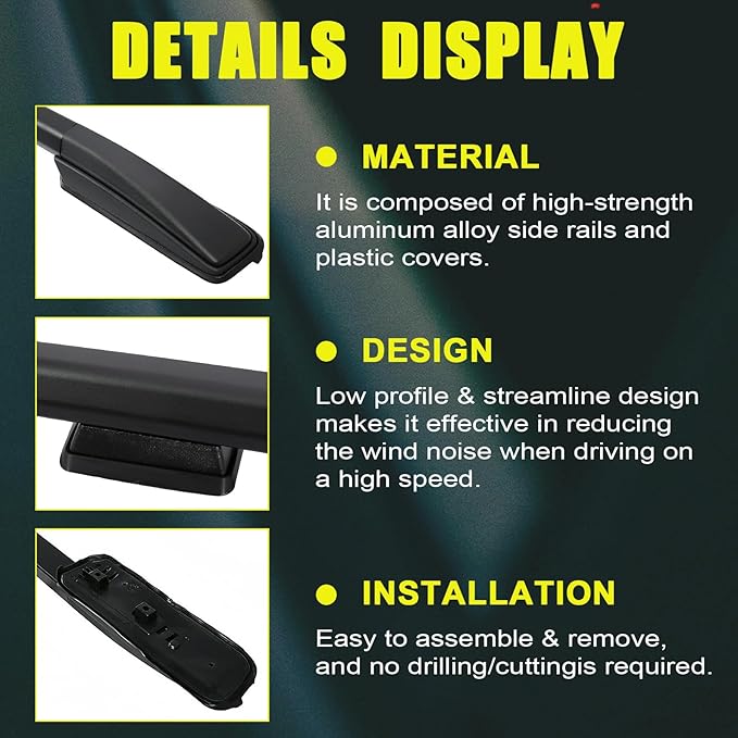 4Pcs Roof Rack Side Rails & Cross Bars Compatible with Honda Odyssey 2018 2019 2020 2021 2022 2023 2024 2025 2026 | Roof Rails Black Suitable for Carrying Luggage/Kayaks/Bicycles/Canoes