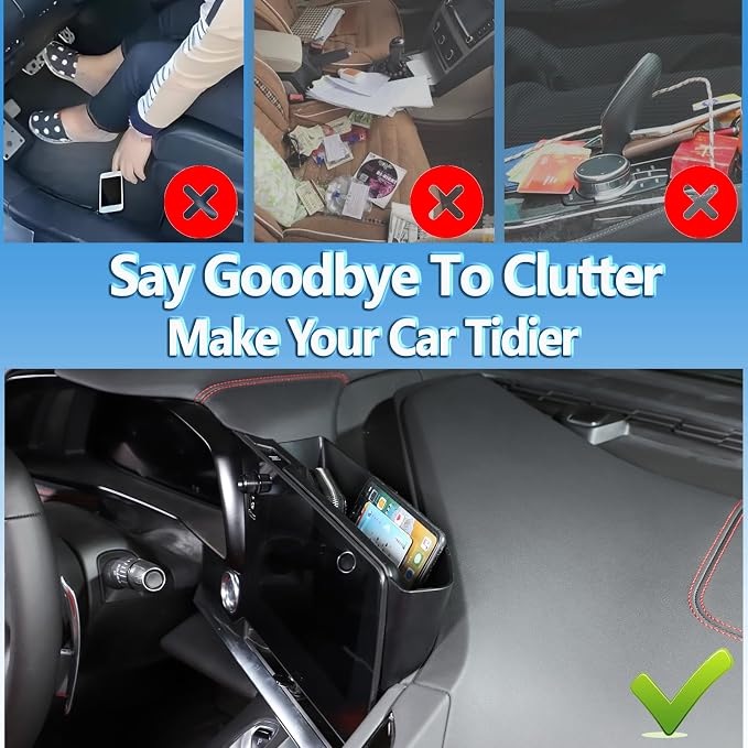 Sekhyna Navigation Screen Back Storage Box Compatible Chevrolet Corvette C8 2020-2025,Dash Organizer Tray,Center Console Phone Insert Auxiliary Storage Tray Interior Accessories