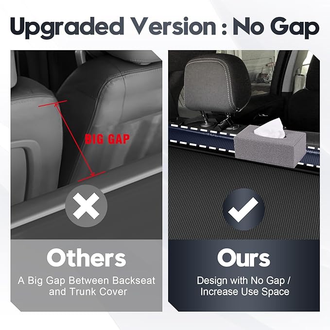 Cargo Cover for Toyota RAV4 2019-2025 2026 with Extra Storage Net,Retractable Trunk Cover for 2026 RAV4 Accessories Security Shield Shade No Gap Design