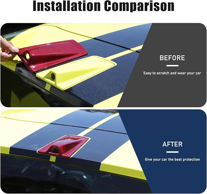 Roof Top Backup Cameras Cover Trim Compatible with C8 Corvette Convertible Z06 Z51 2020-2023 Real Carbon Fiber 1PCS Reversing Camera Protection Cover Trim Accessories (Red Carbon)