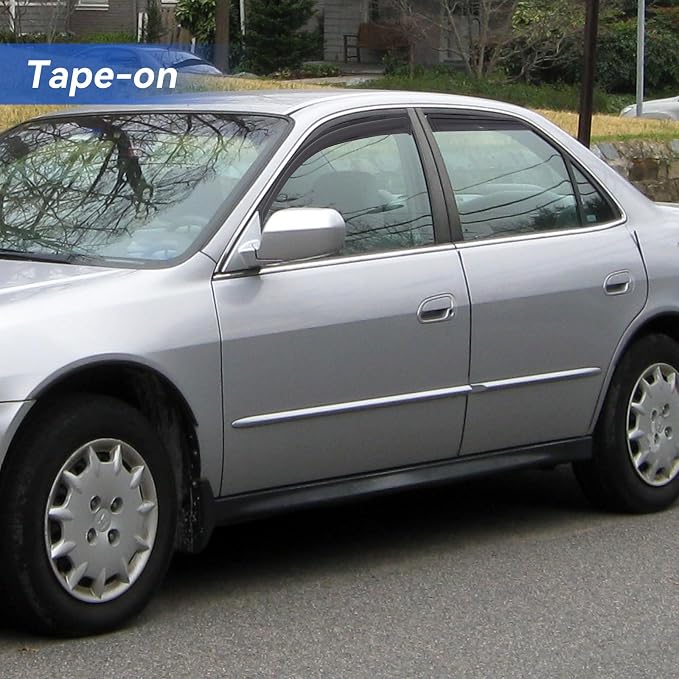 Window Visors Rain Guards for 1998 1999 2000 2001 2002 Honda Accord, Out-Channel Window Vent Wind Deflectors Visors Shades for 98-02 Accord Sedan