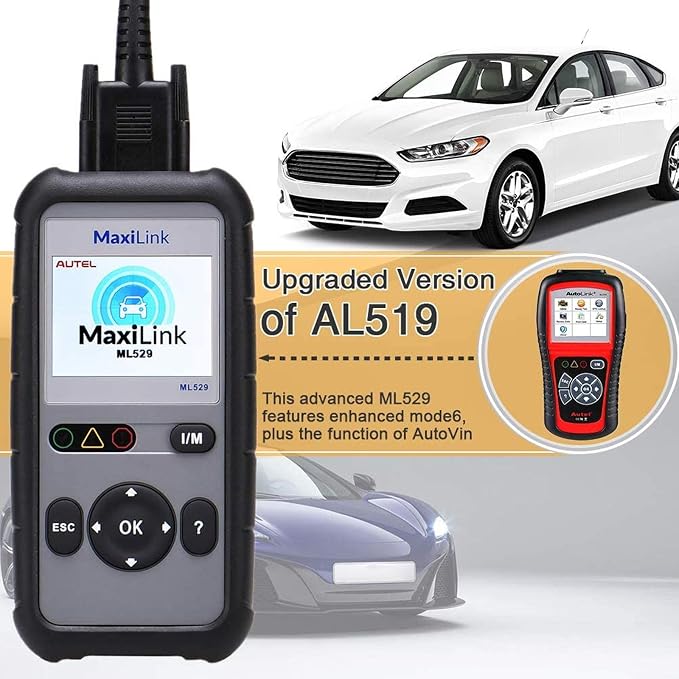 Autel OBD2 Scanner Maxilink ML529, 2026 Code Reader Full OBD2 Functions for Turning Off Engine Light O2 Sensor Test AutoVin DTC Lookup Free Online Update