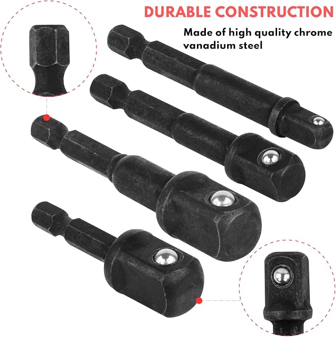 External Torx Plus Socket Set 6 Point EP Socket with Socket Adapter Set
