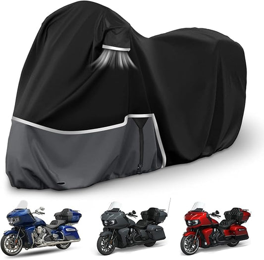 Waterproof Motorcycle Cover Replace for Indian Roadmaster/Pursuit, 420D Oxford Cloth Customized Motorcycle Cover for Snow Rain Dust Protection (Roadmaster)
