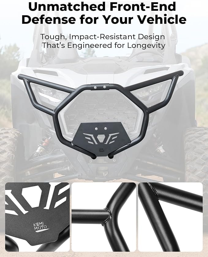 KEMIMOTO Front Bumper Compatible with 2025 2026 RZR PRO XP | Designed for Easy Installation, Improved Visibility, and Rust Resistance. Direct Replacement for #2890388-458,2890388-293