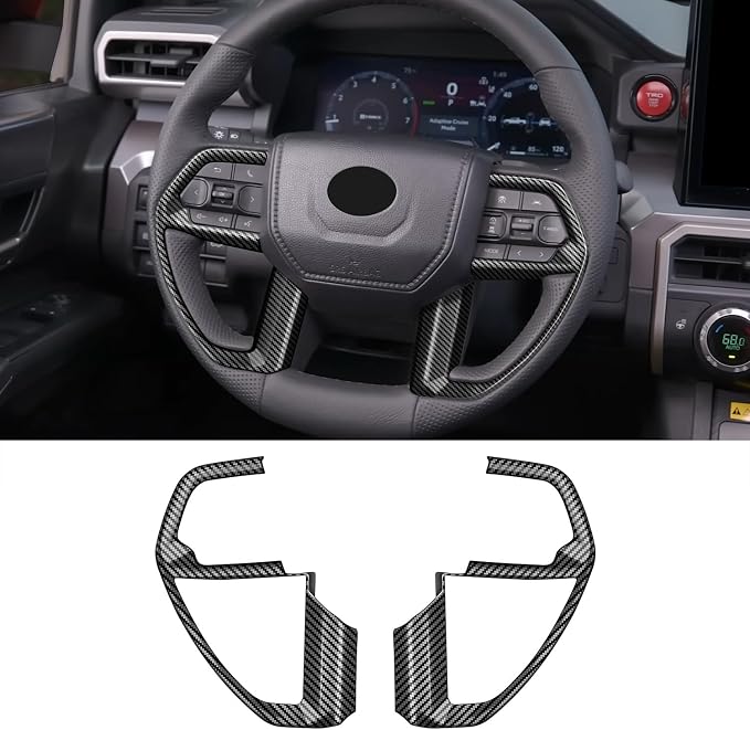 Interior Trim for Toyota Tacoma 2024-2026 Carbon Fiber Gear Shift Panel with Steering Wheel Trim