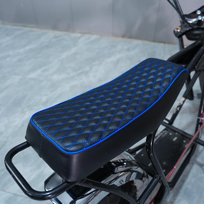 JMCHstore Blue Diamond Stitch Retro Mini bike Seat for Monster Mega Moto MMB80 80cc FRP GMB100 98cc, For Coleman RB100 RT100 Mini Bike Cushion Replacement parts