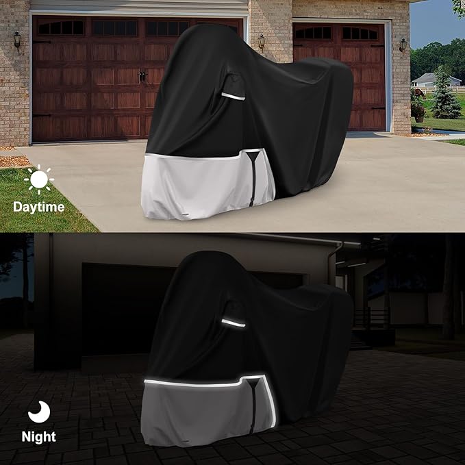 Waterproof Motorcycle Cover Compatible with Piaggio Vespa ET2 ET4 LX150 LXV and Sprint 150, Primavera 50/150 with Trunk Model, 420D Oxford Cloth Motorcycle Cover for Snow Rain Dust Protection