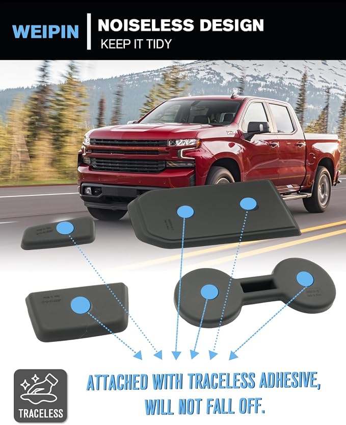 For 4PCS Center Console Water Cup Holder Insert Non-Slip Rubber Mats Compatible with Split-Bench Folding Seat 2019-2026 Chevy Silverado/GMC Sierra 1500&2024-2026 Silverado&Sierra 2500HD/3500HD
