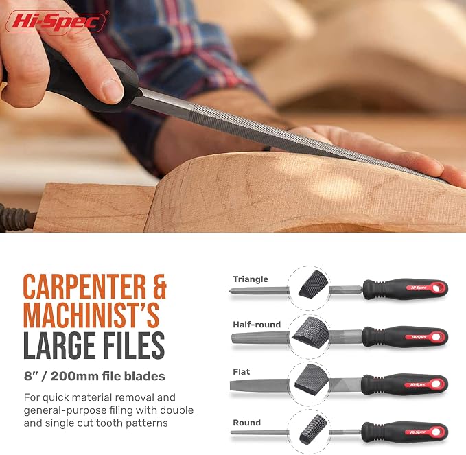 Hi-Spec 17 Piece Metal Hand & Needle File Tool Kit Set and Rotary Tool Kit Set 170W 1.4A with 121 Piece Dremel Compatible Bit Accessories