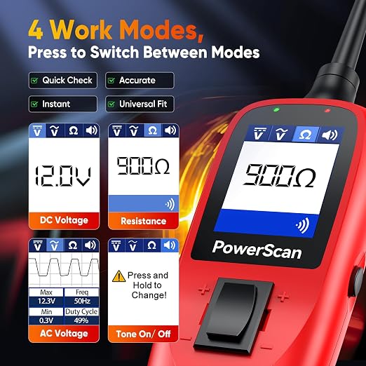 Autel PowerScan PS100 Power Circuit Probe Kit 2026, 12V 24V Automotive Electrical Wire Tracer Circuit Relay Tester, Breaker Short Finder Digital Multimeter, Ground Check Activate Component, 40ft Cable