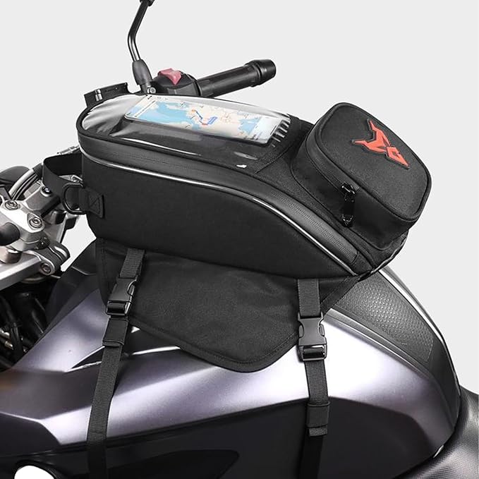 Waterproof Motorcycle Fuel Tank Bag,Strong Magnetic Bag,Moto Cycling Shoulder Single Pack for Outdoor Sports Riding Travel Handbag (Blue)