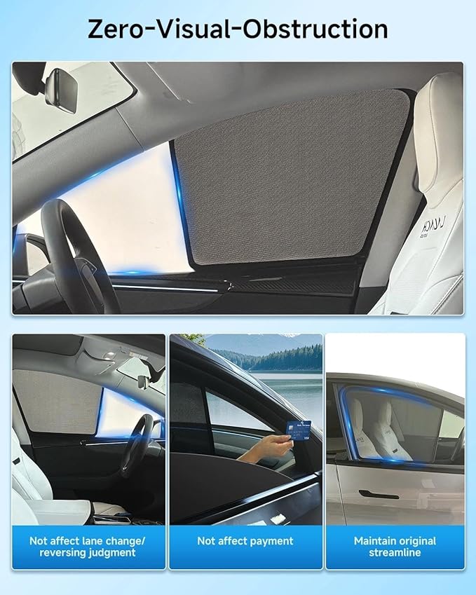 Car Window Shade for Toyota Highlander 2021-2025, 4 Pack Magnetic Mesh Sun Shades for Front & Rear Windows, UV Glare Protection & Baby Car Shade for Napping Camping Breastfeeding