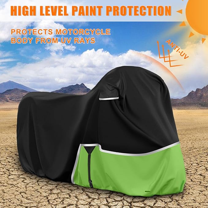 Waterproof Motorcycle Cover Replace for Kawasaki Z125/Z125 Pro/KLX 110 Models, 420D Oxford Cloth Motorcycle Cover for Snow Rain Dust Protection