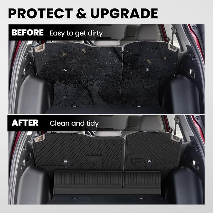 LASFIT Full Set Floor Mats for Honda CR-V 2023-2026 (Only for Gasoline), All Weather TPE Custom Fit Floor Liners 1st & 2nd Row & Seat Back Mat & Cargo Mat (Lower Position)