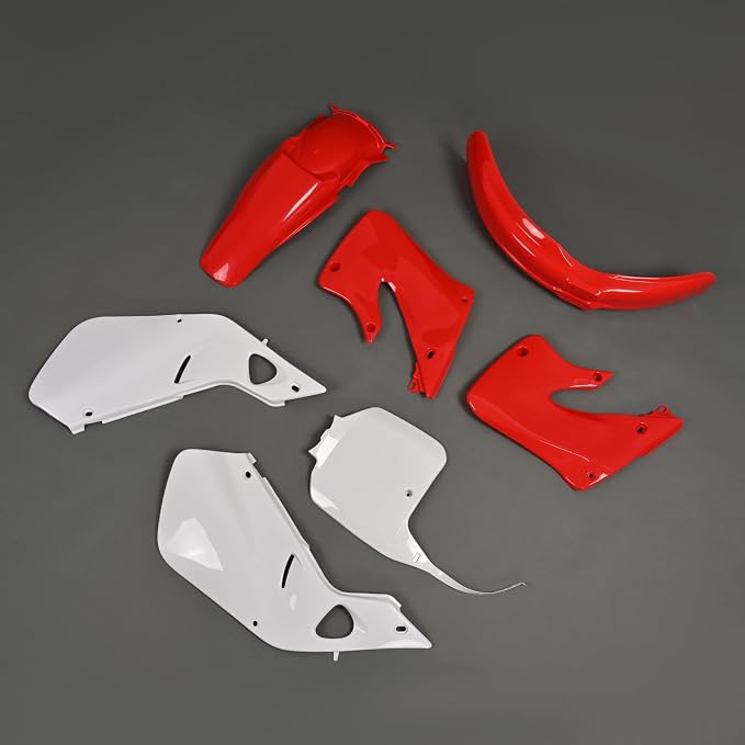 HECASA Restyle Plastic Kit Complete Set Compatible with 1997-1999 Honda CR250 CR250R Red+White