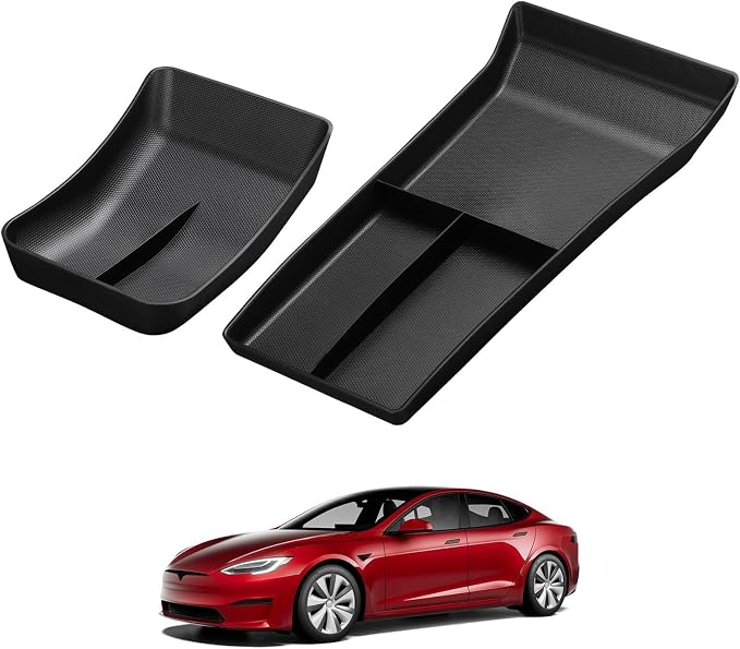 BASENOR 2022-2026 Tesla Model S Model X Center Console Organizer and Lower Center Console Organizer