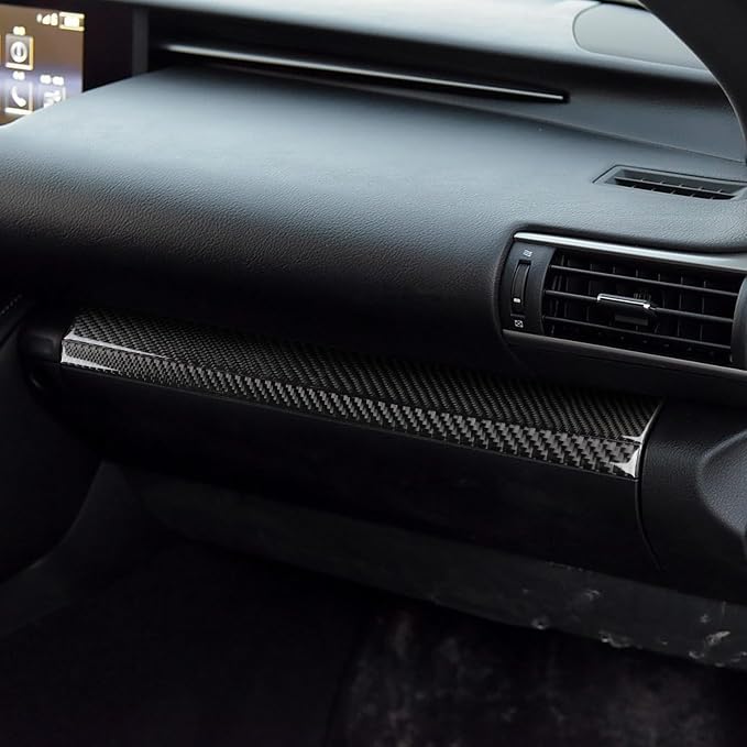 Soft Carbon Fiber Car Interior Passenger Storage Strip 2/Piece Decorative Sticker for Lexus RC300 350 200T 15-24 Carbon Fiber Interior Accessories