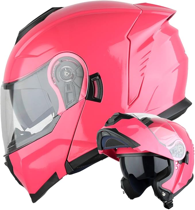 1Storm Motorcycle Street Bike Modular/Flip up Dual Visor Sun Shield Full Face Helmet HJK920