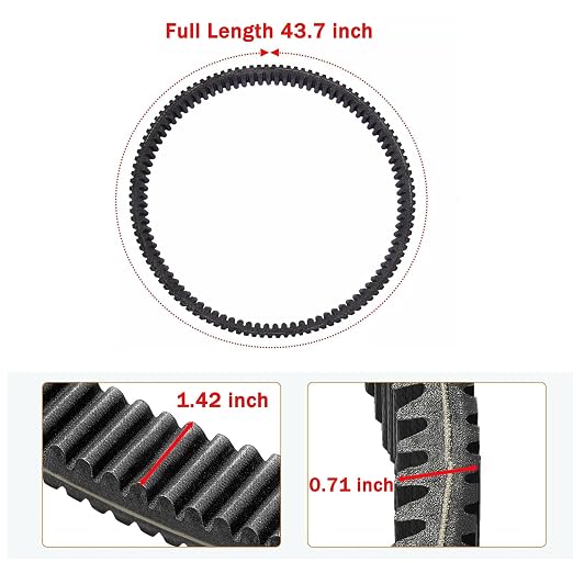 Heavy Duty Aramid Drive Belt Compatible with Kawasaki KAF820 Mule PRO-FX, KAF820 Mule PRO-FXT, KAF1000 Mule PRO-DX, KAF1000 Mule PRO-DXT CVT Belt Replacement for 59011-0037