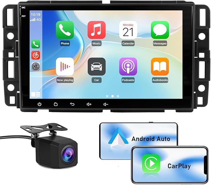AWESAFE 8" Touch Screen Car Stereo for Chevy Silverado GMC Sierra Yukon, Android Silverado Radio Replacement with Wireless CarPlay & Android Auto, GPS Navigation Bluetooth WiFi SWC Backup Camera