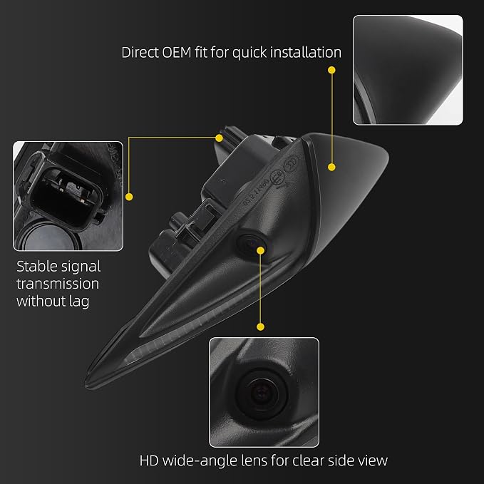 Dasbecan Front Fender Camera Compatible with 2017-2023 Tesla Model 3 2020-2023 2024 2025 Model Y Repeater Camera Left Driver Side Replace# 1125106-50-J 1125106-50-G